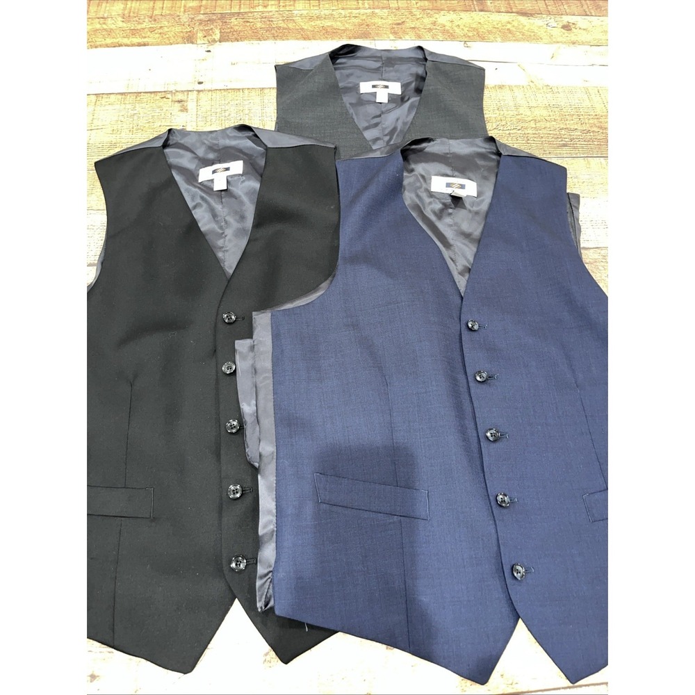 Joseph Abboud Suit Vest Men Size M Lot Of 3 With 5 Button Wool blend (2709)